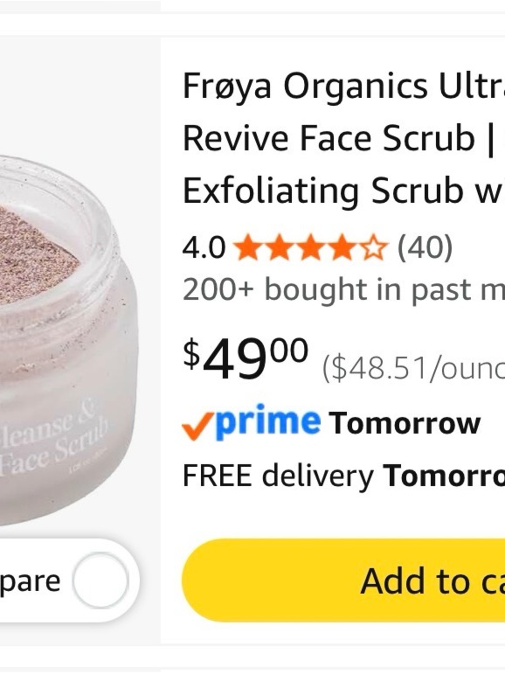 Froya Organics Ultra Cleanse Revive Face Scrub — Brand Nee! - Picture 3 of 8